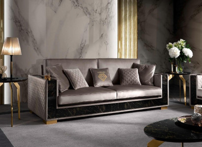 Luxury Sofa 3-Seater Modern Design Upholstered Fabric Sofas Seating Italian Furniture